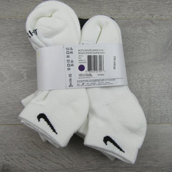 Nike Everyday Plus Cushion Low Socks White 6 Pack Women's 6-10 / Youth 5Y-7Y NEW - Picture 9 of 10